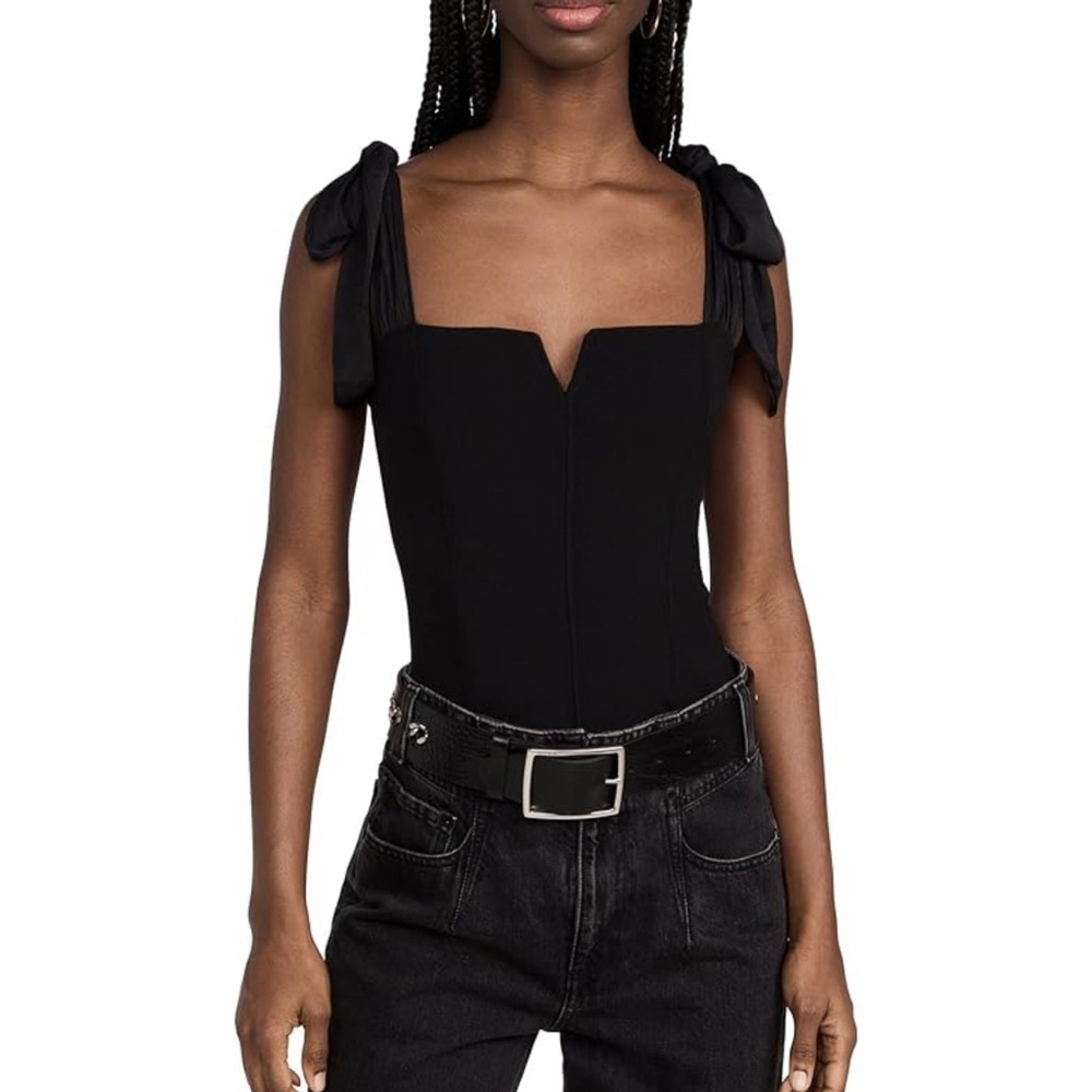 Free People Lola thong bodysuit in black